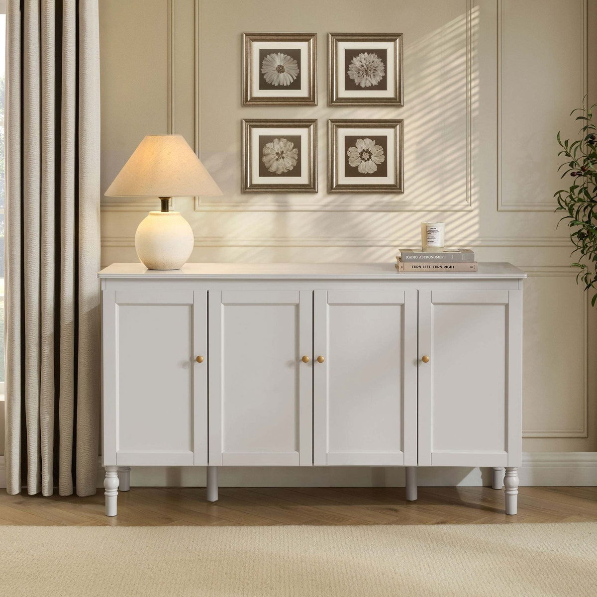 Dusklia - Ruby 4 Door Sideboard - Stone Grey