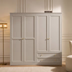 Dusklia - Ruby 4 Door Wardrobe with Drawers - Taupe