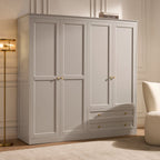 Dusklia - Ruby 4 Door Wardrobe with Drawers - Taupe