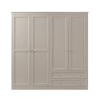 Dusklia - Ruby 4 Door Wardrobe with Drawers - Taupe