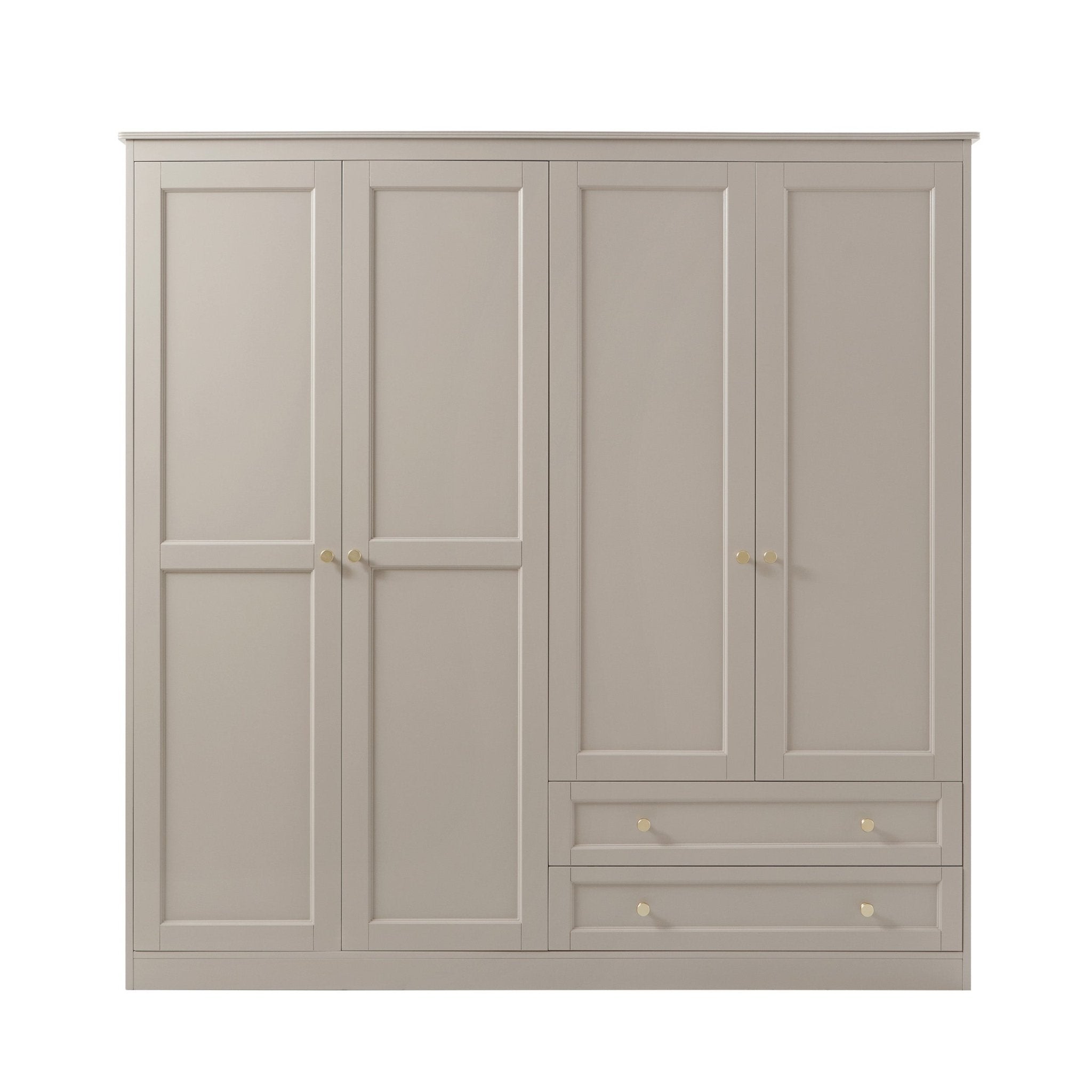 Dusklia - Ruby 4 Door Wardrobe with Drawers - Taupe