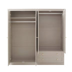 Dusklia - Ruby 4 Door Wardrobe with Drawers - Taupe