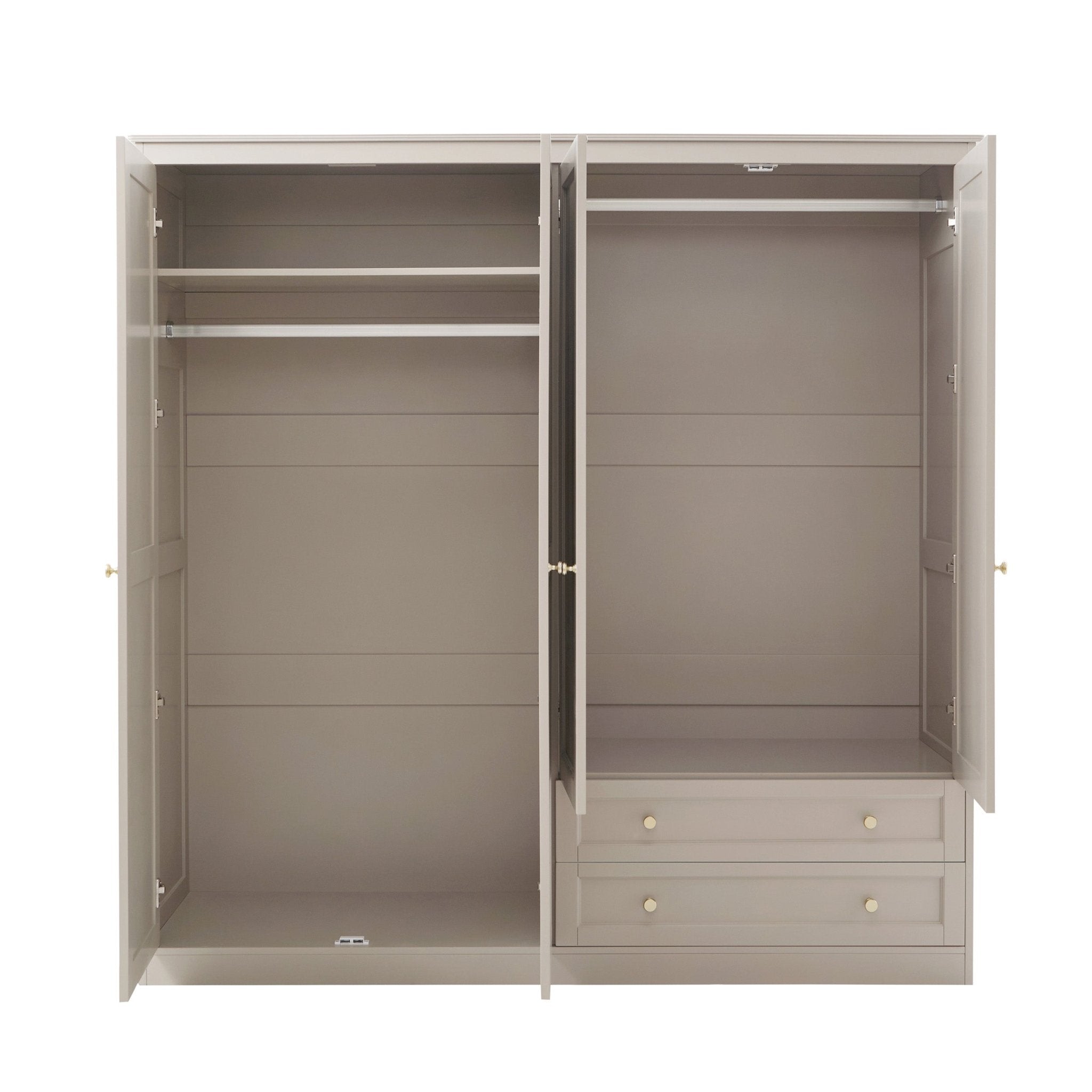 Dusklia - Ruby 4 Door Wardrobe with Drawers - Taupe