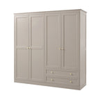 Dusklia - Ruby 4 Door Wardrobe with Drawers - Taupe