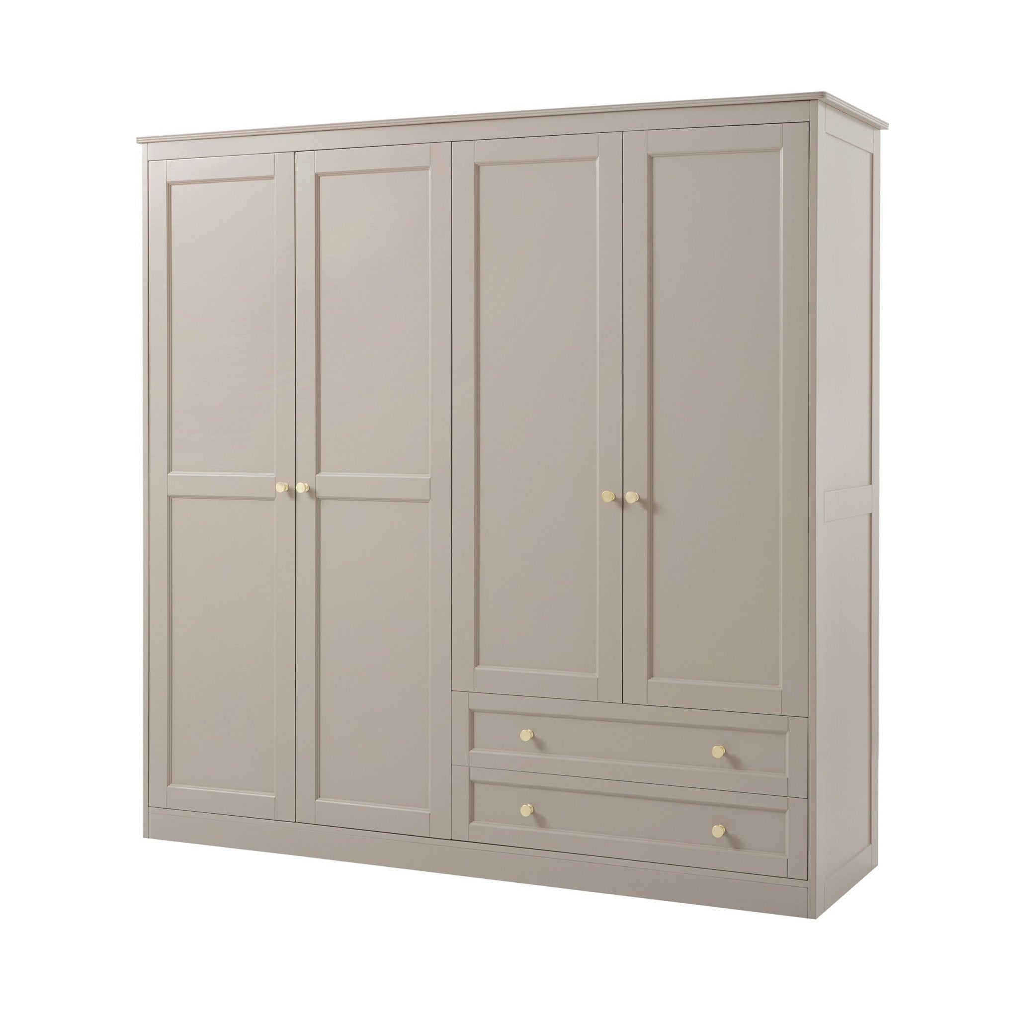 Dusklia - Ruby 4 Door Wardrobe with Drawers - Taupe