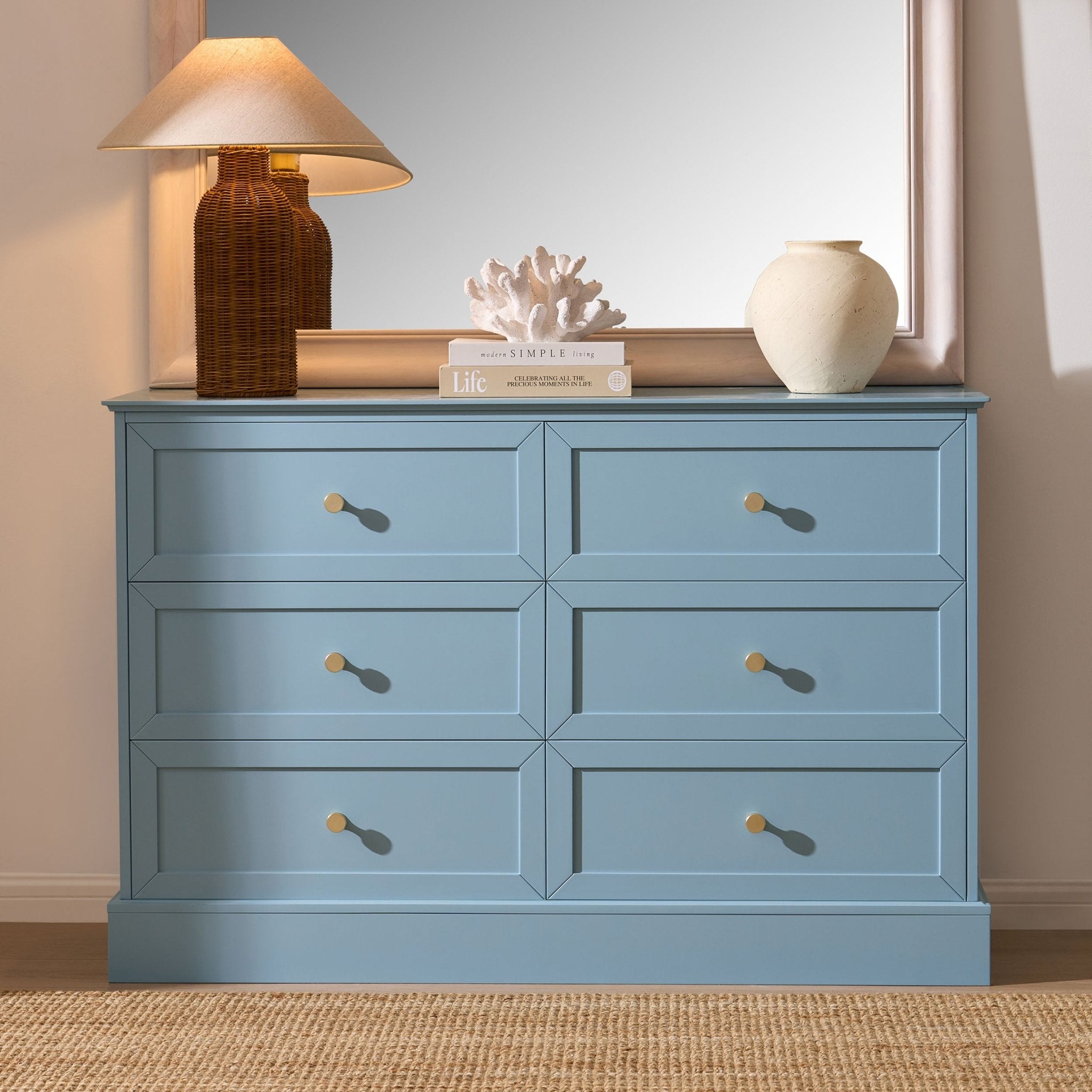 Dusklia - Ruby 6 Drawer Chest - Sky Blue