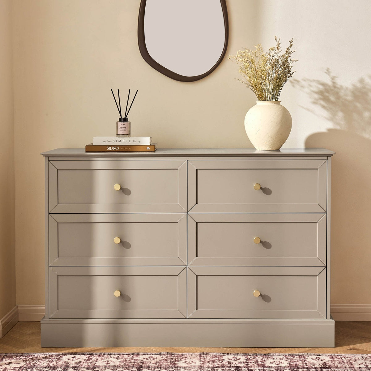 Dusklia - Ruby 6 Drawer Chest - Taupe