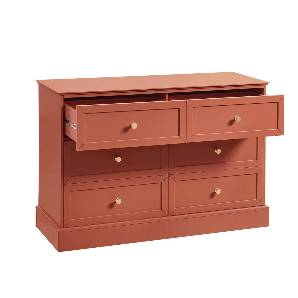Dusklia - Ruby  6 Drawer Chest - Terracotta