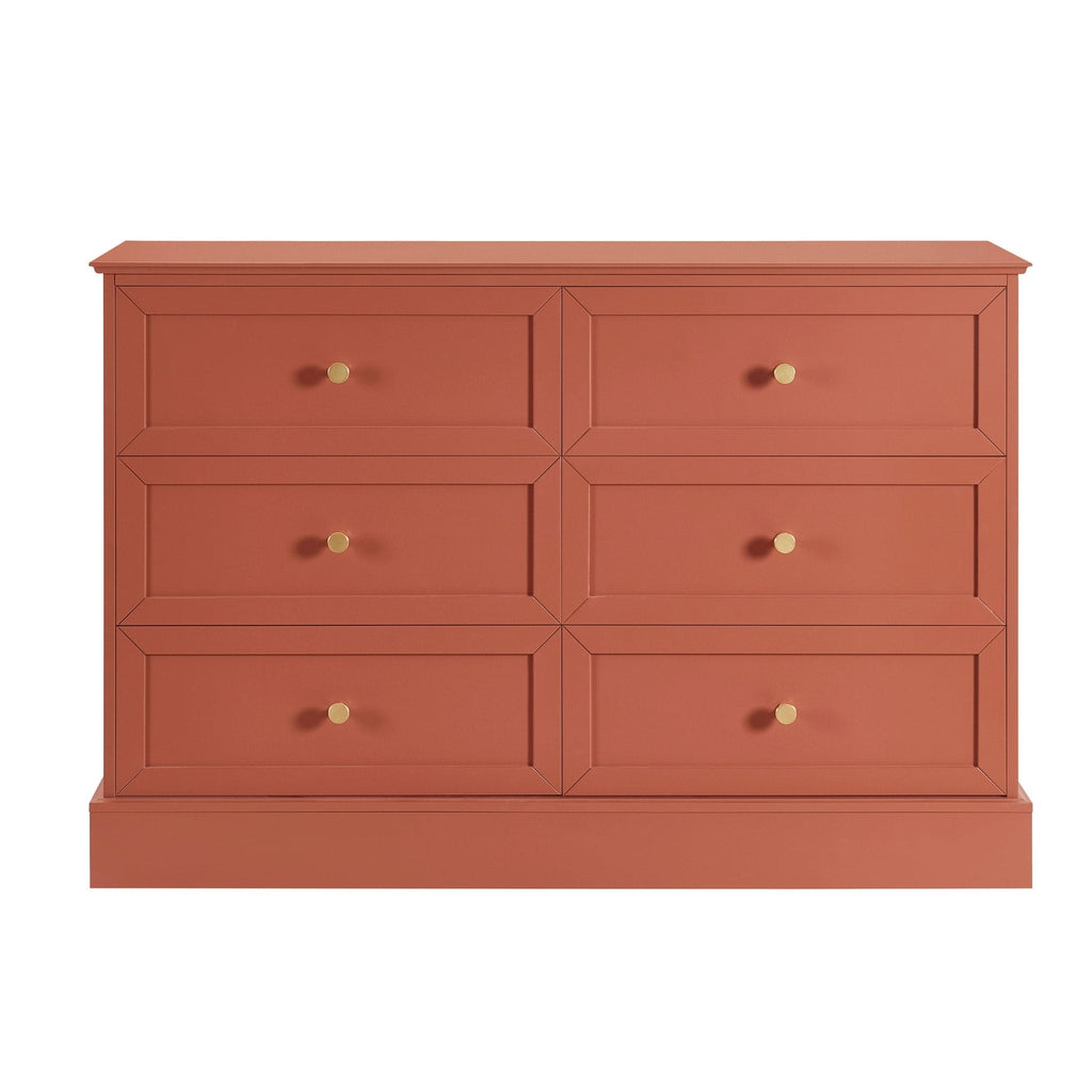 Dusklia - Ruby  6 Drawer Chest - Terracotta