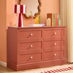 Dusklia - Ruby  6 Drawer Chest - Terracotta
