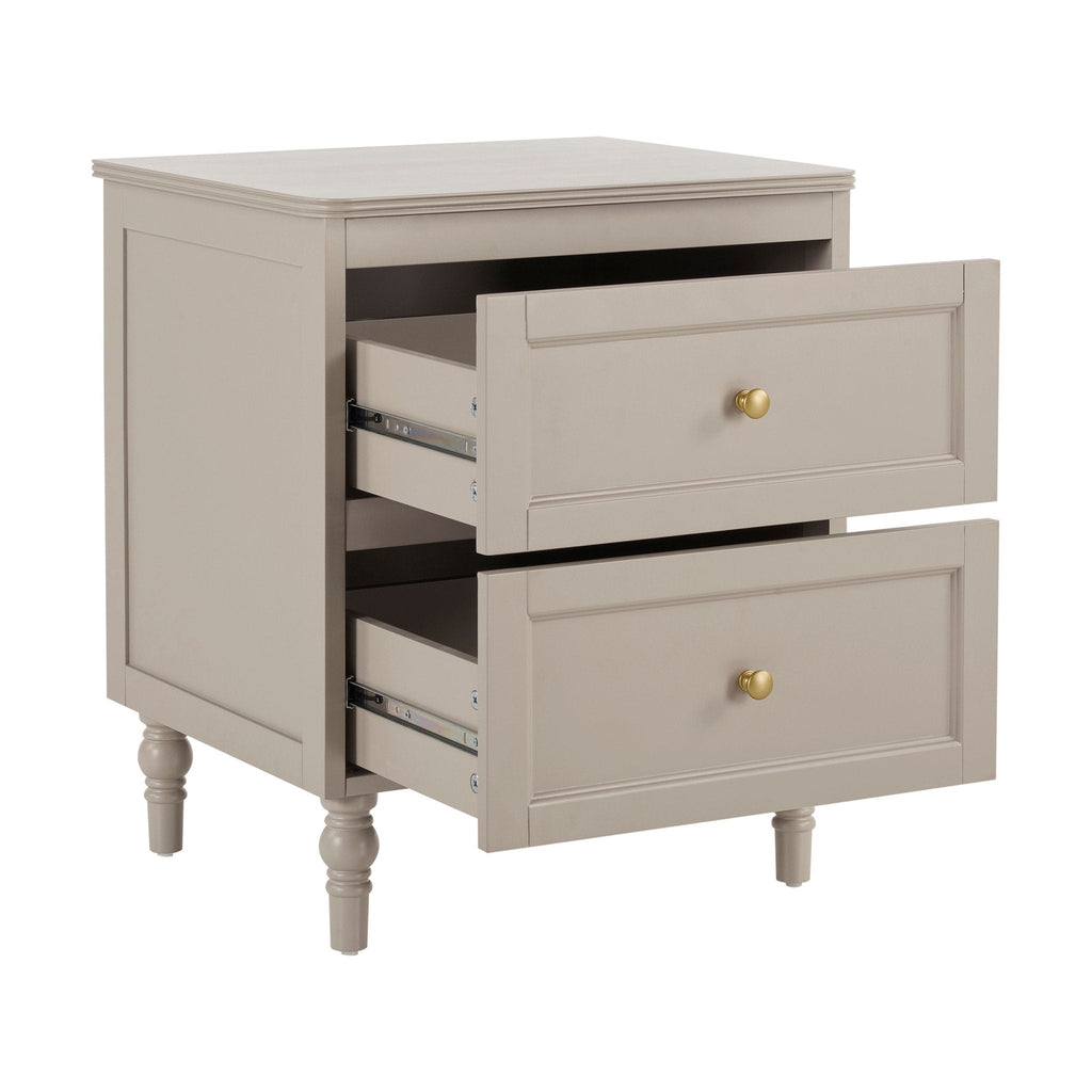 Dusklia - Ruby 2 Drawer Bedside Table - Taupe
