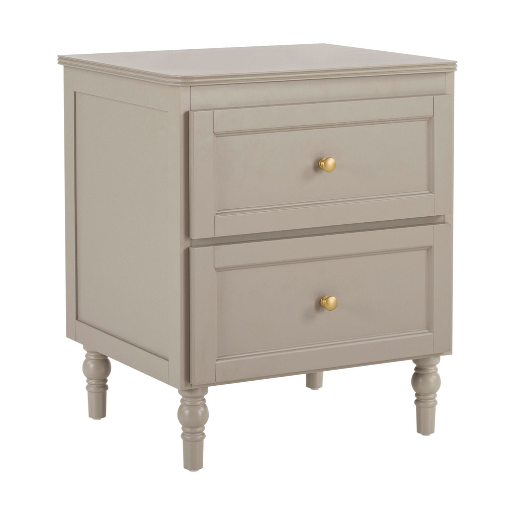 Dusklia - Ruby 2 Drawer Bedside Table - Taupe