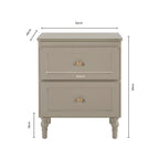 Dusklia - Ruby 2 Drawer Bedside Table - Taupe