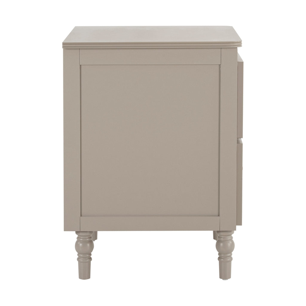 Dusklia - Ruby 2 Drawer Bedside Table - Taupe