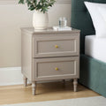 Dusklia - Ruby 2 Drawer Bedside Table - Taupe