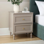 Dusklia - Ruby 2 Drawer Bedside Table - Taupe