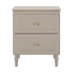 Dusklia - Ruby 2 Drawer Bedside Table - Taupe