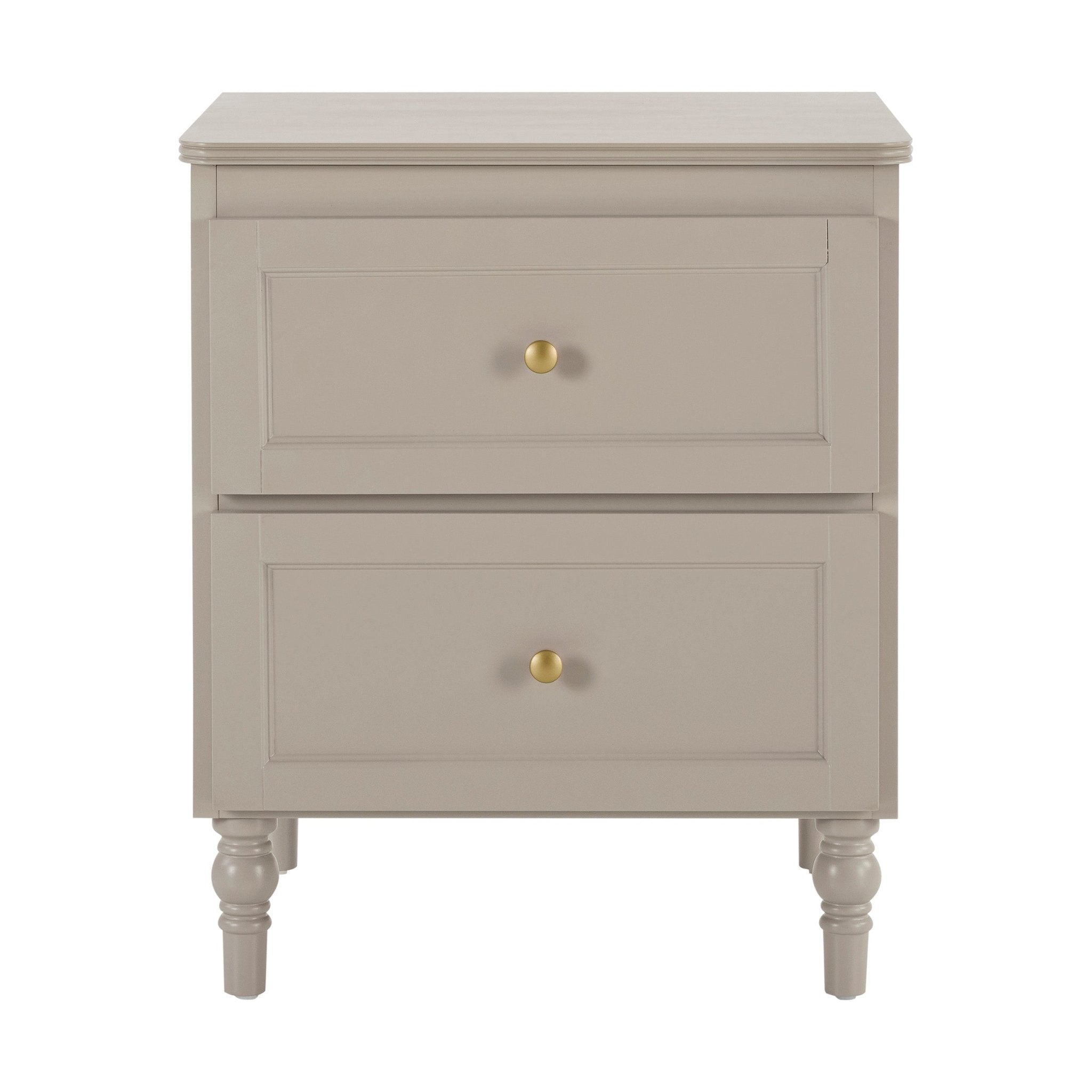 Dusklia - Ruby 2 Drawer Bedside Table - Taupe