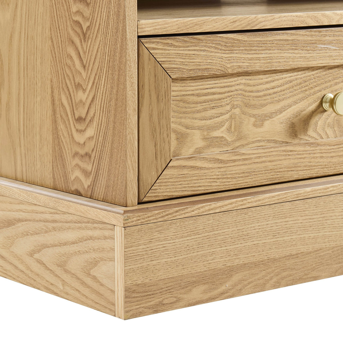 Dusklia - Ruby Corner TV Unit for TVs up to 55- Light Wood