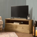 Dusklia - Ruby Corner TV Unit for TVs up to 55- Light Wood