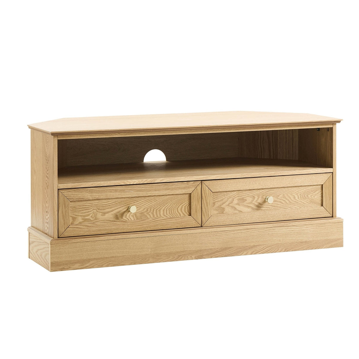Dusklia - Ruby Corner TV Unit for TVs up to 55- Light Wood
