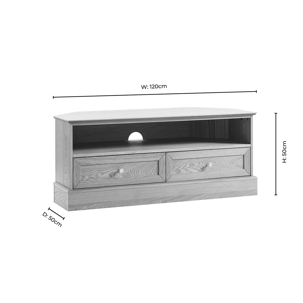 Dusklia - Ruby Corner TV Unit for TVs up to 55- Light Wood