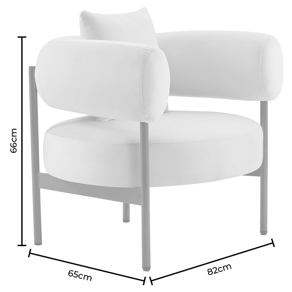 Dusklia - Sabrina Boucle Accent Chair - Off White