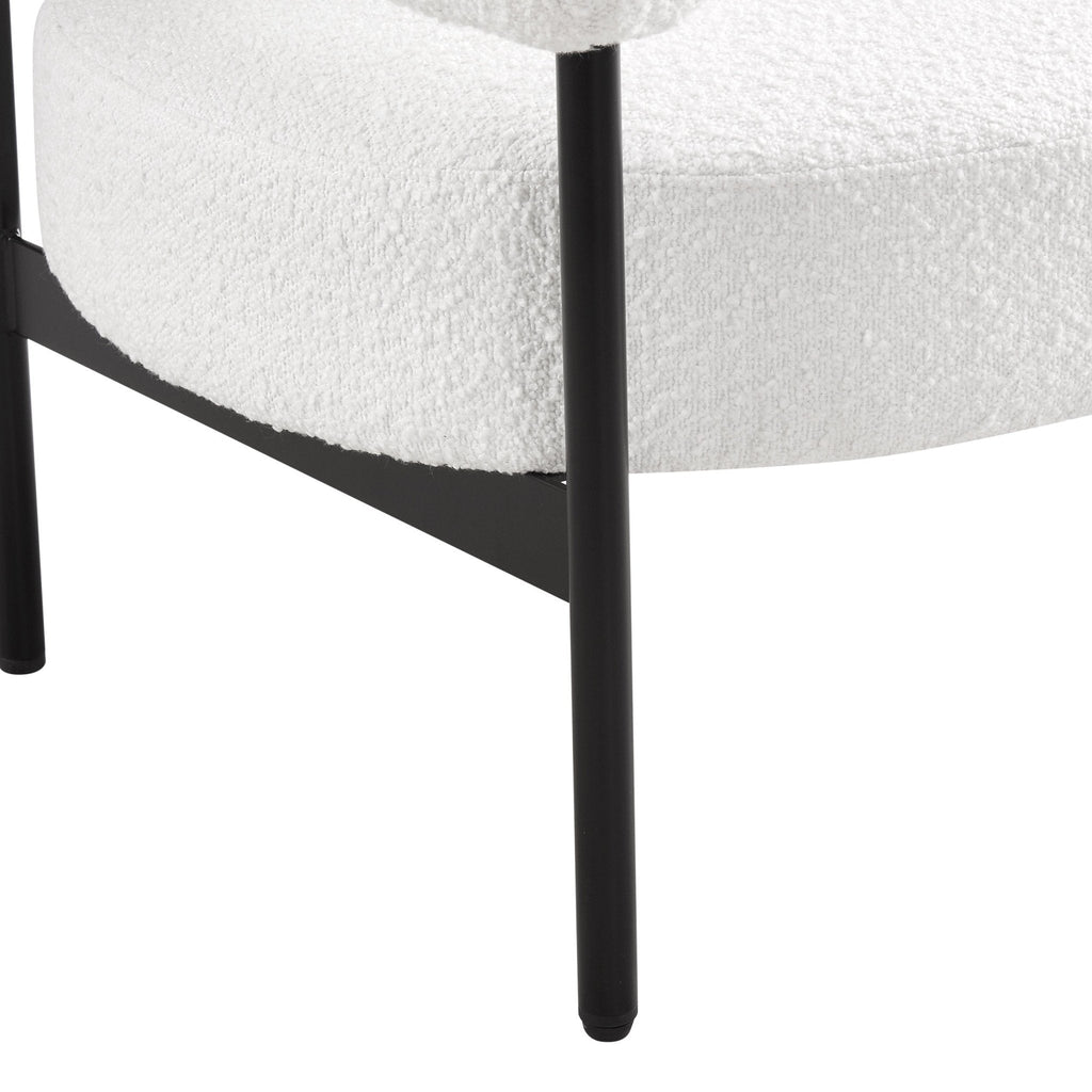 Dusklia - Sabrina Boucle Accent Chair - Off White