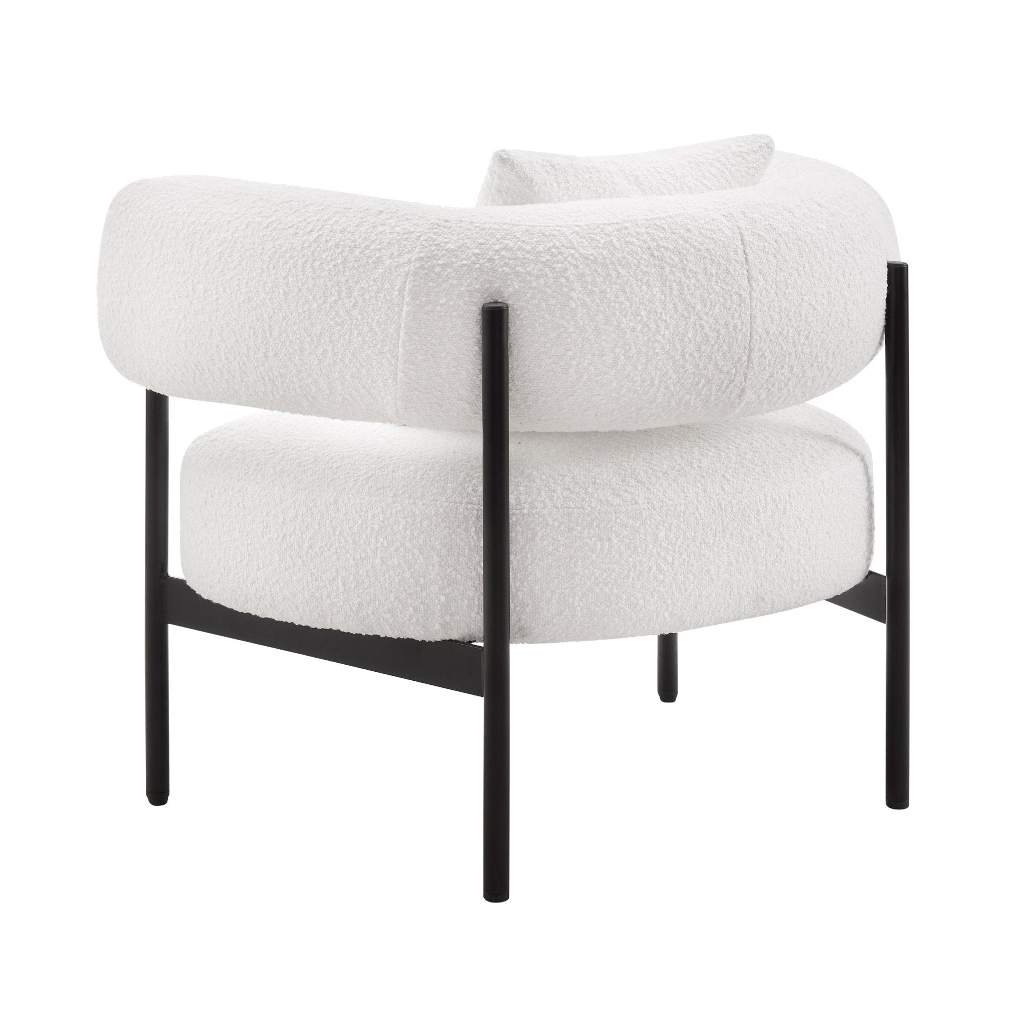 Dusklia - Sabrina Boucle Accent Chair - Off White