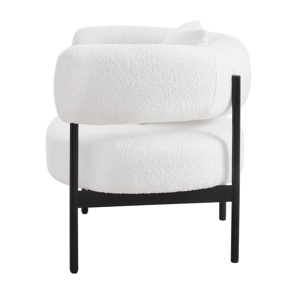 Dusklia - Sabrina Boucle Accent Chair - Off White