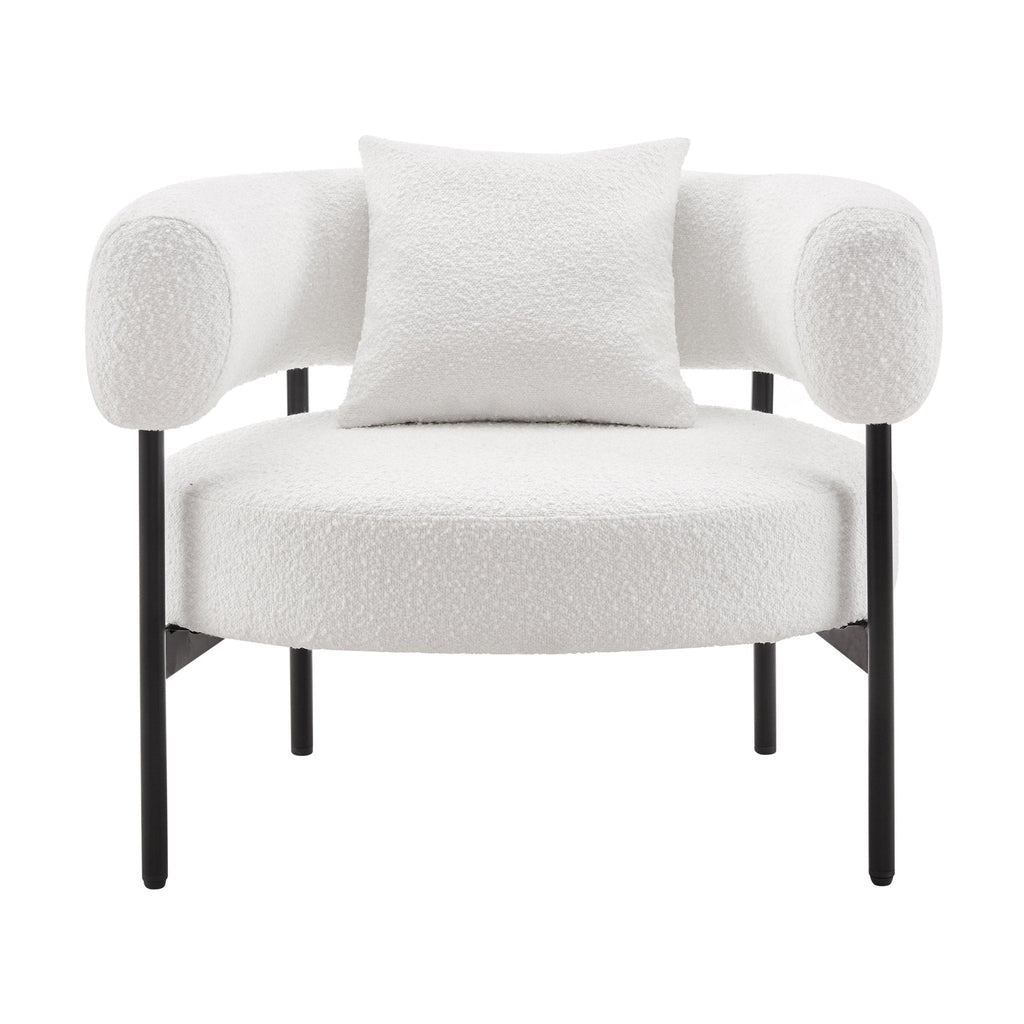 Dusklia - Sabrina Boucle Accent Chair - Off White