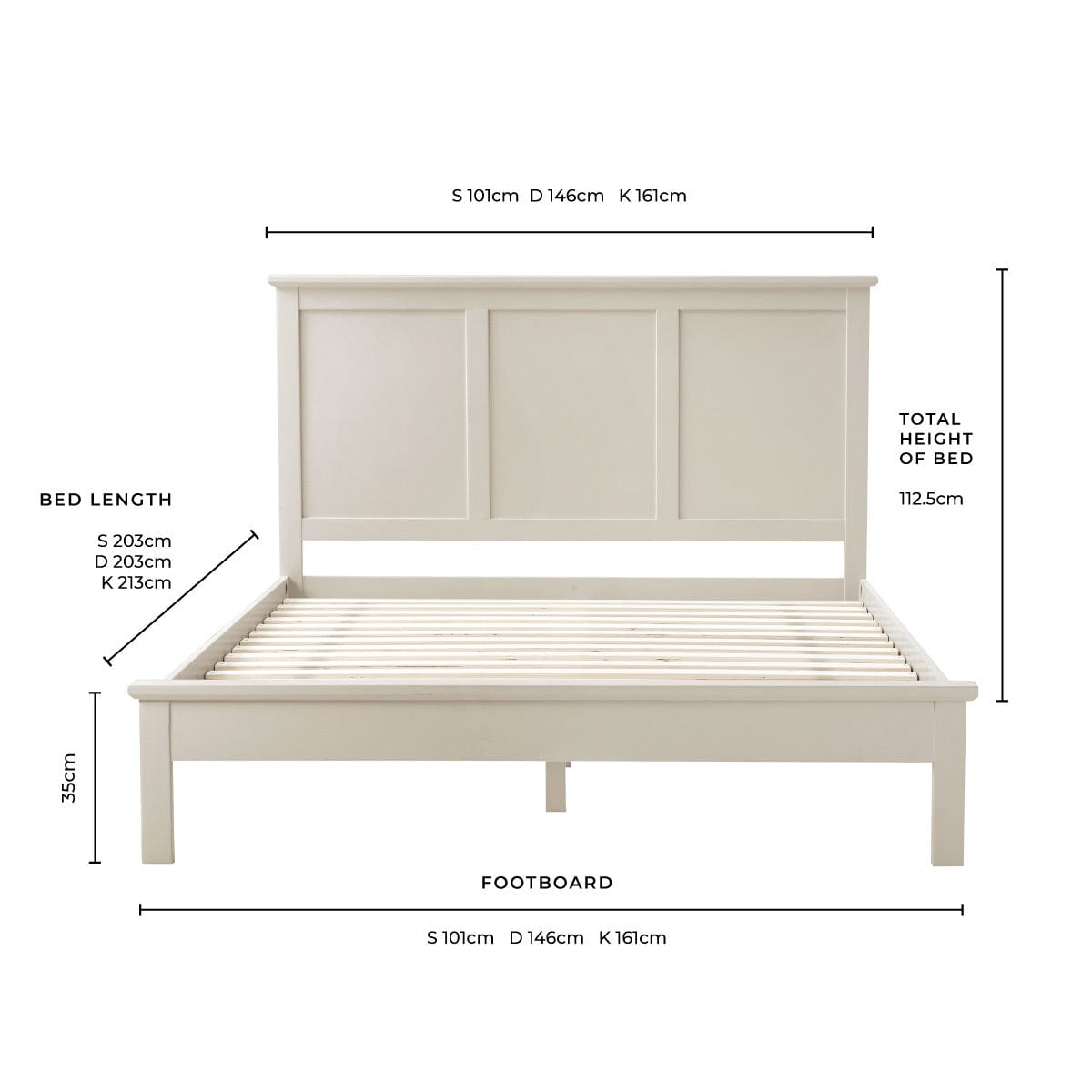 Dusklia - Salcombe Bed Frame - Stone