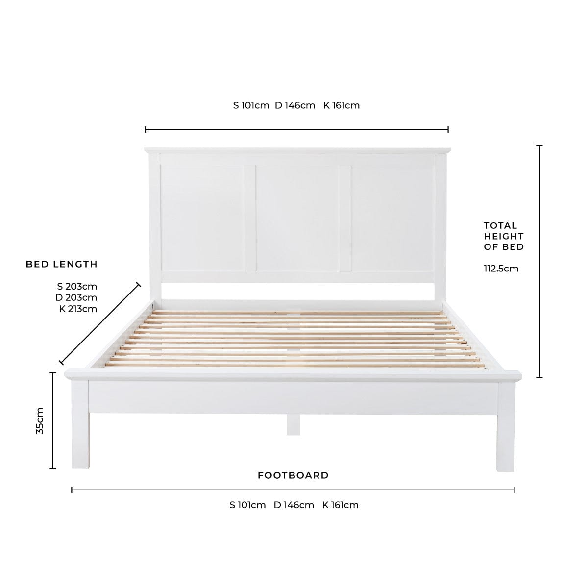 Dusklia - Salcombe Bed Frame - White