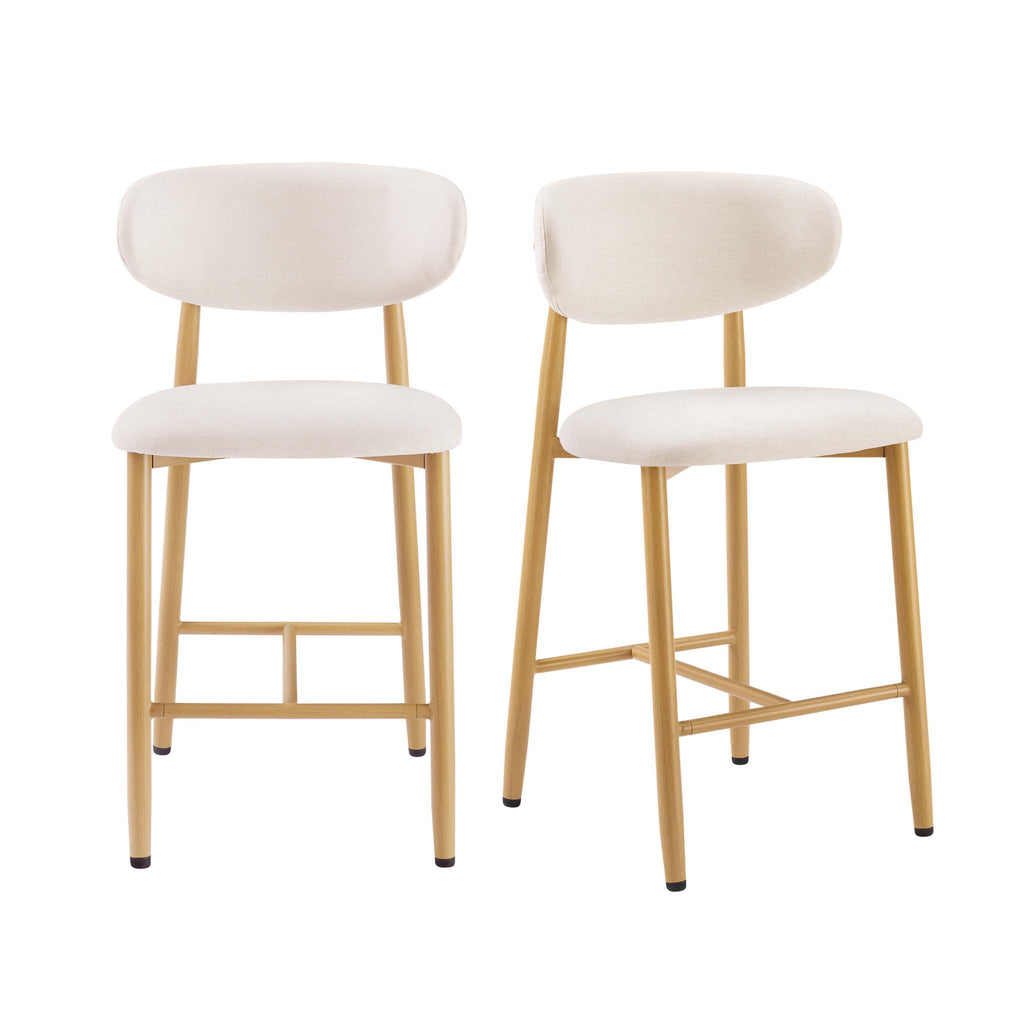 Dusklia - Sally Set of 2 Barstools - Cream Linen