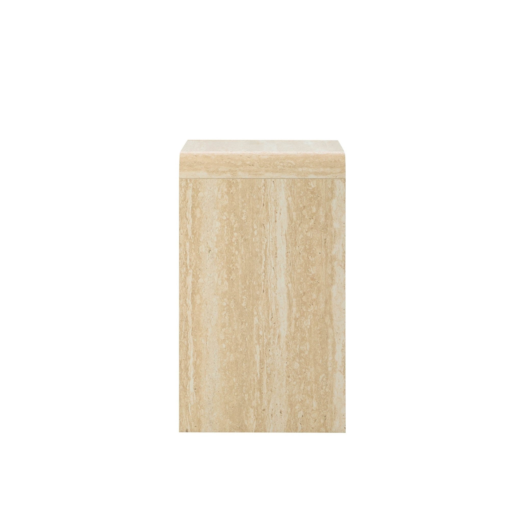 Dusklia - Samira Side Table - Travertine Effect