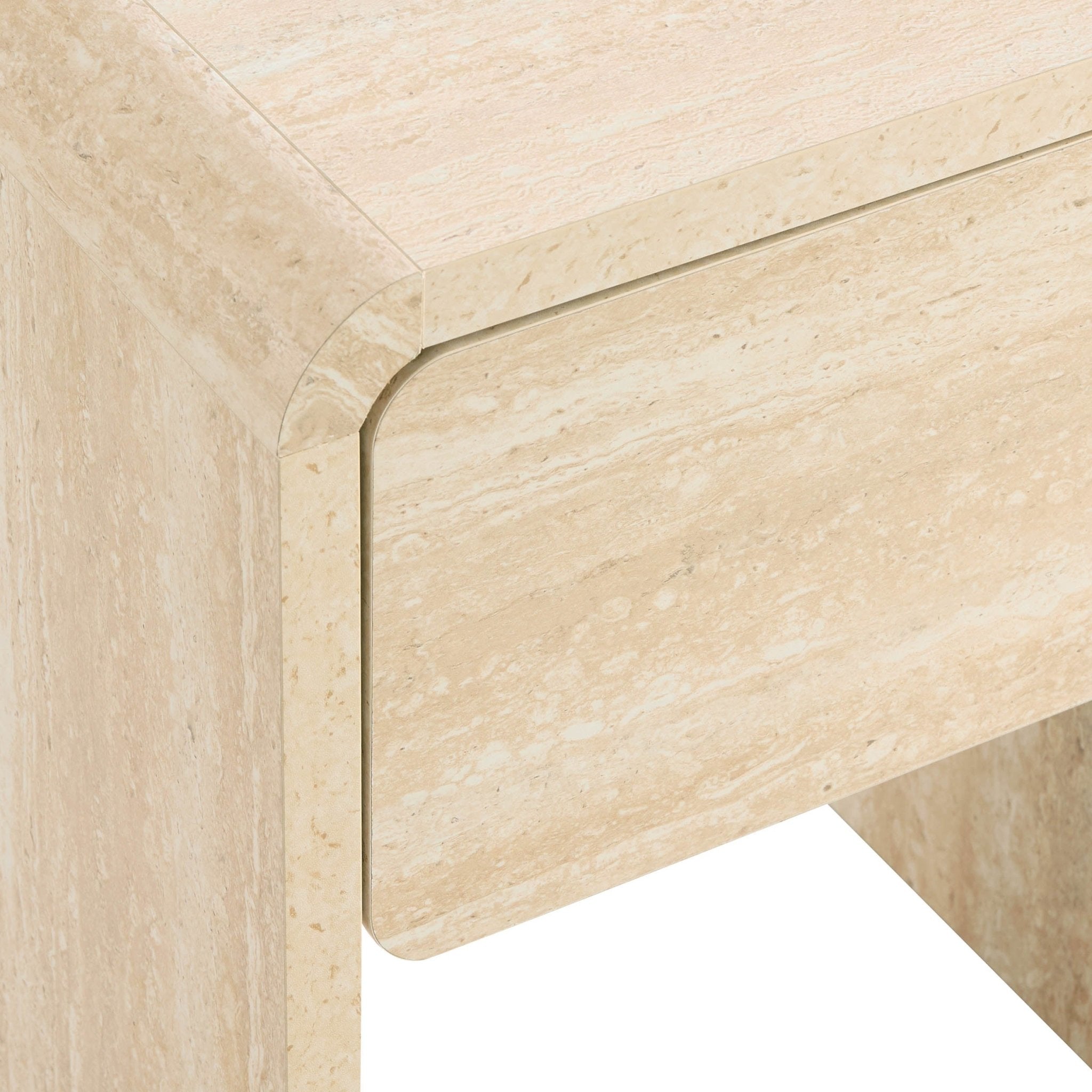 Dusklia - Samira Side Table - Travertine Effect