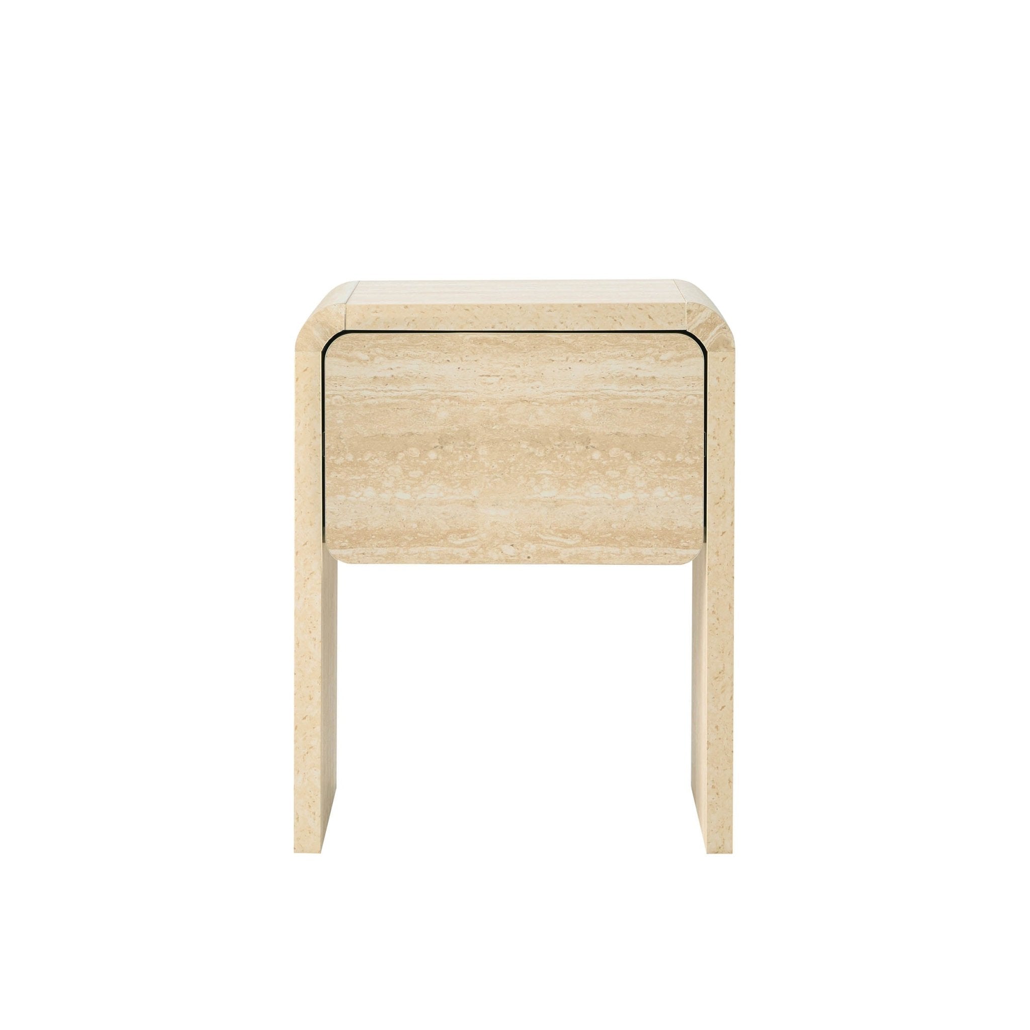 Dusklia - Samira Side Table - Travertine Effect