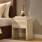 Dusklia - Samira Side Table - Travertine Effect