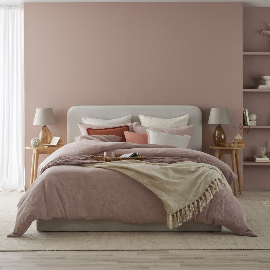 Dusklia - Santorini Muslin Duvet Cover & Pillowcase Set - Blush Pink