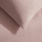 Dusklia - Santorini Muslin Duvet Cover & Pillowcase Set - Blush Pink