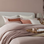 Dusklia - Santorini Muslin Duvet Cover & Pillowcase Set - Blush Pink