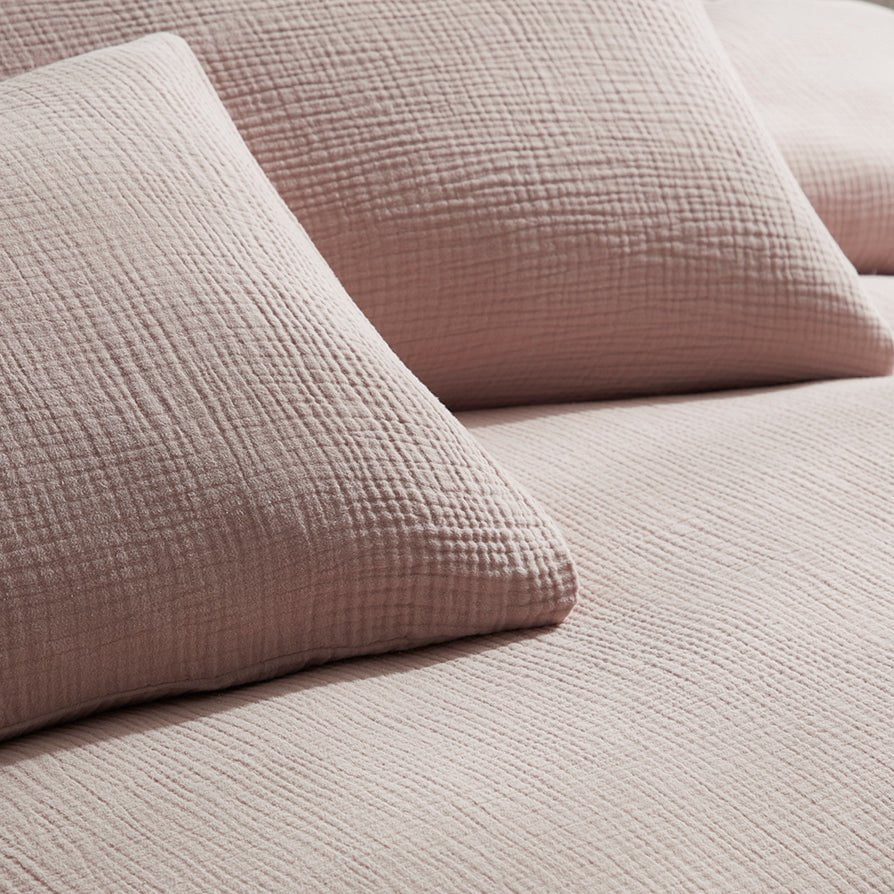 Dusklia - Santorini Muslin Duvet Cover & Pillowcase Set - Blush Pink