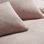 Dusklia - Santorini Muslin Duvet Cover & Pillowcase Set - Blush Pink