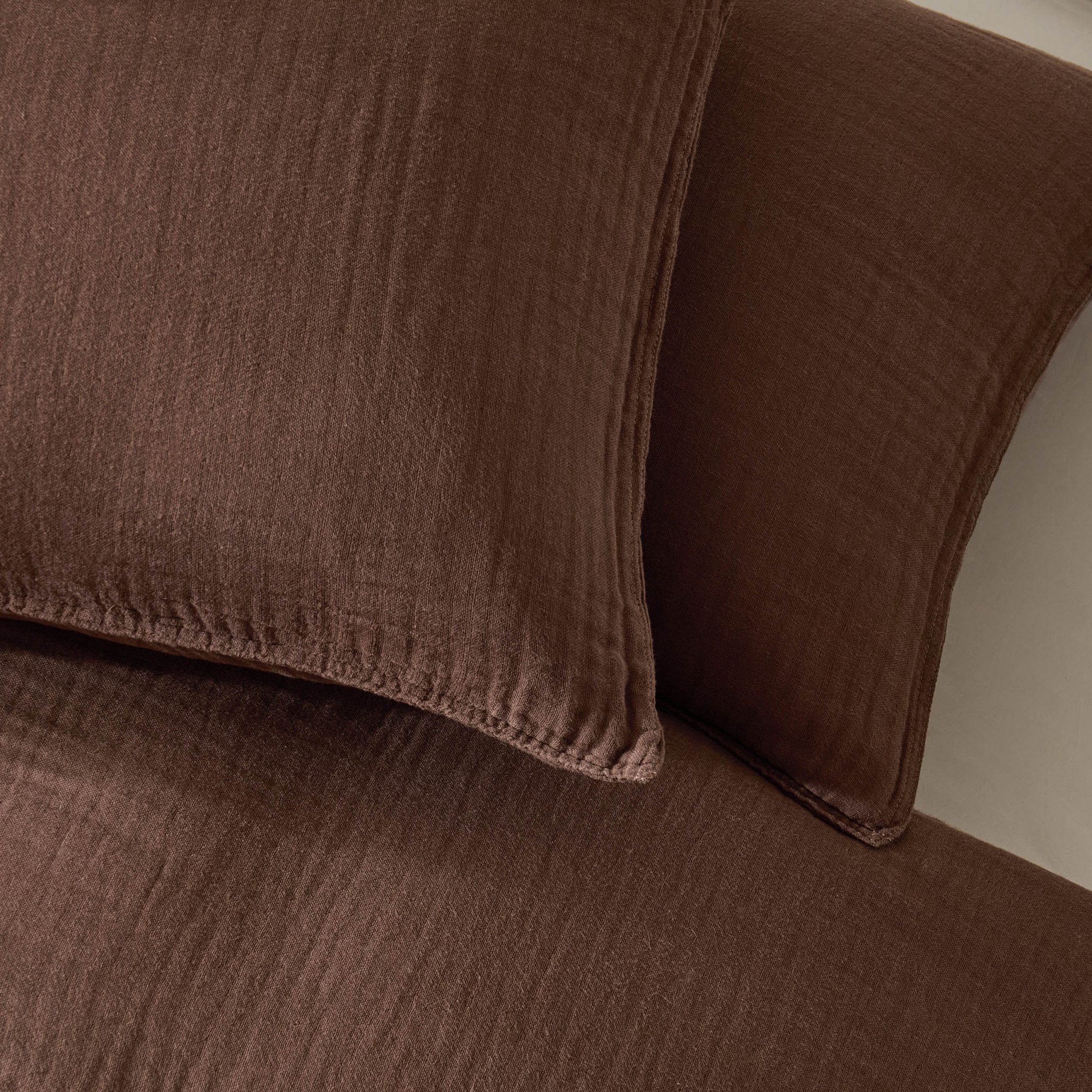 Dusklia - Santorini Muslin Duvet Cover & Pillowcase Set - Mocha