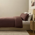 Dusklia - Santorini Muslin Duvet Cover & Pillowcase Set - Mocha