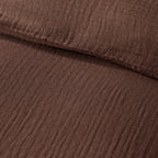 Dusklia - Santorini Muslin Duvet Cover & Pillowcase Set - Mocha