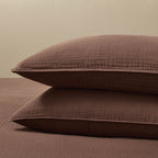 Dusklia - Santorini Muslin Duvet Cover & Pillowcase Set - Mocha