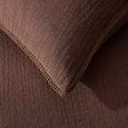 Dusklia - Santorini Muslin Duvet Cover & Pillowcase Set - Mocha
