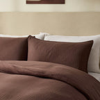 Dusklia - Santorini Muslin Duvet Cover & Pillowcase Set - Mocha