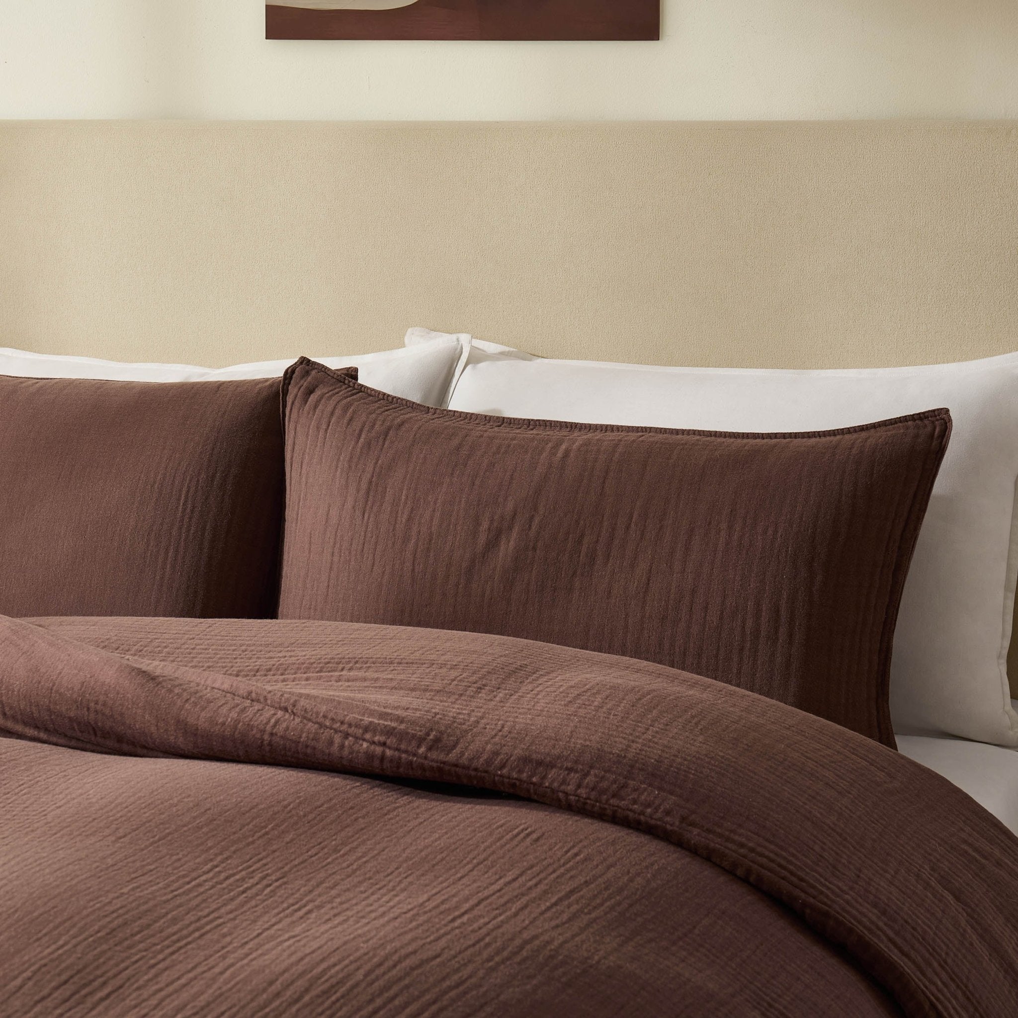 Dusklia - Santorini Muslin Duvet Cover & Pillowcase Set - Mocha